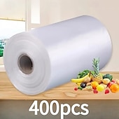 cheap Kitchen Utensils &amp; Gadgets-2 Rolls / 400pcs Large Clear Disposable Food Storage Bags – Perfect for Supermarkets &amp; Convenience Stores