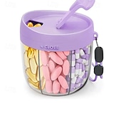 Χαμηλού Κόστους αποθήκευση αποσκευών και ταξιδιού-χαριτωμένος οργανωτής διανομέα χαπιών με 7 μεγάλα διαμερίσματα, φορητός οργανωτής μπουκαλιών χαπιών με ευρύ άνοιγμα για εύκολη χρήση, αντι-αναμεμειγμένος οργανωτής χαπιών για ταξίδια, δοχείο χαπιών