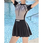 baratos Surfistas Tankinis &amp; Bikinis-Mulheres Anti Atrito Roupa de banho Roupa de Banho Roupa de Banho Preto Verde Proteção UV Compressão abdominal Surfe Canoagem Snorkeling Verão