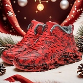preiswerte Lässige Sneakers-Rote Herren-Sneaker für den Alltag – modisches Design mit auffälligen Prints, ideal als Weihnachtsgeschenk und für festliche Outfits