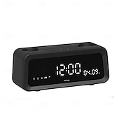 cheap Speakers-K3  Portable Wireless Speaker and Alarm Clock Bass 40-Hour Battery Life Dual-Mode Phone Stand/Bracket TF Card Player -C Dual Speakers Low Power Mode Compatible with Mobile Devices - Black/Whi