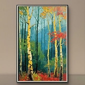 halpa puuöljymaalauksia-käsintehty öljymaalaus kankaalle seinälle koristeeksi abstrakti vaahterametsä kodin sisustukseen venytetty kehys roikkuu maalaus/rullattu kehyksetön venyttämätön maalaus