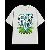  Хлопок Дети Мальчики Черный Белый Графика Футбол Забавный сленг 67 Футболка Блуза Вырез под горло С короткими рукавами на открытом воздухе На каждый день Мода Уличный стиль Оригинальный рисунок