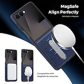 abordables Carcasas Samsung-teléfono Funda Para Samsung galaxia Z Flip 7 Z Flip 6 Z Flip 5 Z Flip 4 Z Flip 3 Funda Trasera adsorción magnética con Soporte Magnética Soporte de carga inalámbrica Retro ordenador personal Cuero de