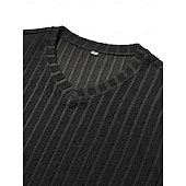 abordables T-shirt en tricot côtelé-Homme T-shirt T-shirt en tricot côtelé Chemise à Manches Longues manche longue Col en V Printemps Automne Hiver Uni Rayé Bande de Fosse Mode Designer Basique Tricot A côtes Vacances Rue Occasionnel