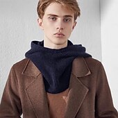 お買い得  温熱コレクション-ニットバラクラバ帽子、女性用、厚手、暖かい、ネックウォーマー、ビーニー、冬、秋、ニットヘッドカバー、寒い天候、アウトドア、快適、スキーマスク、スカーフ、キャップ、アクセサリー