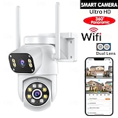 cheap Indoor IP Network Cameras-Outdoor Surveillance Camera 360 Pan-Tilt WiFi 4MP Full HD Audio/Visual Alarms &amp; Light Motion Detection IP66-Rated Night Vision 10x Zoom Two-Way Audio SD Card/Cloud Storage Super Easy Installation