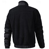 Недорогие Спортивная куртка-Муж. Зимняя куртка Пальто тедди Повседневная куртка Отпуск Повседневные Сохраняет тепло Карман Флис Осень Зима Полотняное плетение Мода Уличный стиль Воротник-стойка Обычная