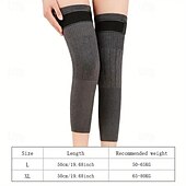 cheap Heating &amp; Cooling-1 Pair Heavy-Duty Winter Knee Warmers with Adjustable Anti-Slip Pads &amp; Plush - Thickened Unisex Leg Gaiters for Men &amp; Women Skiing Cold Weather (Grey Textile Knee Cover)