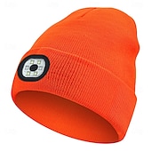 olcso Beanie fejhallgató-Kötött Fejlámpás Sapka Új Kültéri LED Világító Sapka USB Újratölthető 1.5-3W Áramellátás Gombvezérlés Type-C Töltés Éjszakai Kerékpározáshoz és Futáshoz Fejfedő Valentin-napi ajándék
