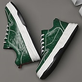 tanie Casualowe sneakersy-męskie zielone trampki ze sztucznej skóry – stylowe i wytrzymałe, idealne na co dzień, na niezobowiązujące wyjścia i do modnego stylu ulicznego