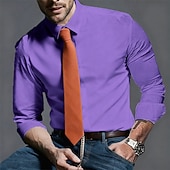  Ανδρικά Πουκάμισο Επίσημο Πουκάμισο Σκέτο Γάμου ΕΞΩΤΕΡΙΚΟΥ ΧΩΡΟΥ Ροζ Ανοικτό Μαύρο Λευκό Πράσινο Ανοικτό Μακρυμάνικο Απορρίπτω Άνοιξη Φθινόπωρο Ρούχα Σκέτο