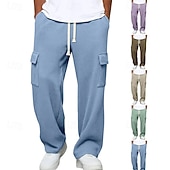 economico Carico-Per uomo Nido d'ape Pantaloni da Tuta Cargo Pantaloni Pantaloni della tuta a gamba dritta Coulisse Elastico in vita Multi-tasche Semplice Traspirante Lunghezza intera Sport all'Aperto Casuale