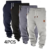abordables jogging-Homme Joggings Joggeurs Pantalon en polaire Pantalons Cordon de serrage Taille Élastique Pack multiple Uni Confort Longueur complète Extérieur Quotidien Sortir Mode Style Classique 1 2 Micro-Élastique