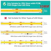 abordables Accesorios LED-Kit de conectores SMD FCOB/COB de 8 mm y 10 mm (0,31 pulgadas) para bricolaje: 14 conectores transparentes y 5 cables de extensión de 15 cm de longitud y calibre 20 AWG para conexiones de esquina en