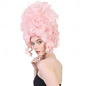  Rokokoo-tyylinen Ranskan vallankumouksen naisten peruukki kuningatarhahmo cosplay peruukki hengittävä hattu ilman lakkia synteettinen kuituperuukki