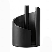 cheap Storage Racks-Mountain Paper Towel Holder Countertop with Mango Wood Round Base and Holder, Wood Paper Towel Holders Countertop, Spiral Design Decorative Storage Box for Bathroom Storage