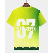 Unisexe Garçons 3D Graphique Dégradé de couleur Argot drôle 67 T-shirt Manche Courte Impression 3D Été Printemps Sports Mode Streetwear Enfants 4-12 ans Col Rond Extérieur Occasionnel Quotidien Coupe