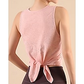 cheap Women's Shirt-Women's Solid Colored Tank Top Workout Tops Loose Fit Elastic Sweat-Wicking Breathable Tennis Pickleball Yoga Crew Neck Top Black White Yellow Tennis Clothing
