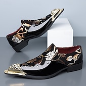 Χαμηλού Κόστους Μπαλαρίνες-Ανδρικά πολυτελή μαύρα μοκασίνια με φλοράλ σχέδια – κομψά παπούτσια για ειδικές περιστάσεις και βραδινά ρούχα