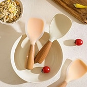 preiswerte Küchenutensilien &amp; Gadgets-Silikonlöffel, antihaftbeschichtet, Kochlöffel, hitzebeständig, für Reiskocher, langlebige Küchenhelfer