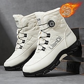 abordables Bottes d'hiver et de neige-Bottes de neige blanches pour hommes – confortables et élégantes, idéales pour la randonnée hivernale, les sports de plein air et les conditions de froid extrême.