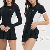 levne Rash guardy One Piece-Dámské Ochrana proti vyrážce Plavky Blokování barev UPF50+ Prodyšné Plavky Surfování Kanoe Šnorchlování Jaro