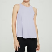 cheap Women's Shirt-Women's Solid Colored Tank Top Workout Tops Loose Fit Elastic Sweat-Wicking Breathable Tennis Pickleball Yoga Crew Neck Top Black White Yellow Tennis Clothing
