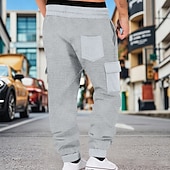 ieftine cargou-Bărbați Pantaloni de sport cargo Pantaloni Sport Joggeri Pantaloni Pantaloni Waffle Cordon Buzunar Talie elastică Simplu Confort Απαλό Zilnic În aer liber Concediu Vacanță Modă Negru Verde Militar