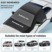 voordelige verwarming en koeling-grote auto voorruithoes voor ijs en sneeuw - auto voorruit sneeuwhoezen met zijruit &amp;achteruitkijkspiegelbeschermer, magnetische winterbescherming tegen sneeuw, universeel voor de meeste auto's,