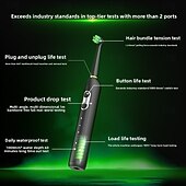 baratos Escova de Dentes Elétrica-Escova de dentes elétrica para adultos, modelo 2025, com cabeça de cerdas macias, totalmente automática, recarregável via USB, silenciosa, potente, à prova d'água IP8X, bateria com duração de até 70