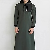 preiswerte Morgenröcke-Herren Schlafanzug Freizeitkleidung Bademantel Einfarbig Mode Stilvoll Klassisch Urlaub Heim Täglich Polyester Thermowarm Weich Kapuzenpullover Langarm Kordelzug Frühling Herbst Armeegrün Dunkelgray