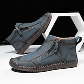 abordables Botines-Botas de senderismo de piel sintética de primera calidad para hombre: calzado resistente con cierre de cremallera para aventuras al aire libre y uso casual.