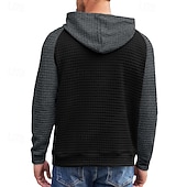baratos hoodies básicos dos homens-Homens Moletom Estacionar Preto Cinza Claro Cinzento Escuro Cinzento Com Capuz Bloco de cor Com Cordão Desportos e Ar livre Casual Diário Impressão 3D Roupa de rua Roupa de Esporte Casual Outono
