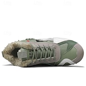 billiga Vardagssneakers-Herr Sneakers Fleecefoder Löpning Promenad Ledigt PU Läder Bekväm Halksäker Andningsfunktion Korta stövlar / ankelstövlar Snörning Mörkröd Orange Grön Sommar Vår Höst