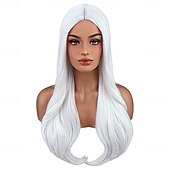 preiswerte Karnevalsperücken-Karnevalsperücke Blau Lila Weiß Lockig Gewellt Lang Synthetische Festivalperücke Karneval Parade Cosplay-Kostümfrisur für Damen