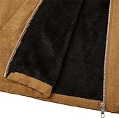 economico Felpa con cappuccio in pile-Per uomo Felpa con cappuccio Felpa con cappuccio a zip intera Felpa con cappuccio in pile Felpa con cappuccio foderata in pile Blu Marrone Verde Grigio Con Cappuccio Semplice Patchwork Blocco di