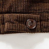 preiswerte Herrenjacken &amp; Herrenmäntel-Herren Wintermantel Cordjacke Fleecejacke Freizeitjacke Outdoor Lässig Thermowarm Tasche Herbst Winter Einfach Vintage Streetwear Umlegekragen Regulär Schwarz Khaki Kaffee Grau Jacken