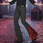 Недорогие Вспышка-Муж. Штаны Костюм Беллое дно Расклешенные брюки Брюки для выпускного Пэчворк Блестящий металл Полотняное плетение Комфорт Полная длина Для вечеринок Бизнес Повседневные Мода Уличный стиль