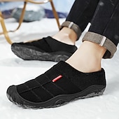 economico Ciabatte e infradito da uomo-scarpe slip-on trapuntate marroni da uomo con fodera in pile: calzature calde e comode per l'inverno e le uscite informali