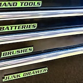 halpa Kodin tarvikkeet-12 kappaleen pakkaus magneettisia työkalupakkietikettejä, 3D-tulostettuja työkalupakkietikettejä, yleisiä työkalupakkien järjestelytarvikkeita, uudelleenkäytettäviä etikettejä teräksisille