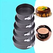 cheap Kitchen Set-Non-Stick Metal Bake Mould Kitchen Accessories Round Cake Pan Bakeware Removable Bottom Carbon Steel Cakes Molds