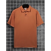 お買い得  Polo classica da uomo-Men's Waffle Polo Shirts Textured Casual Sports Lapel Ribbed Polo Collar Short Sleeve Fashion Basic Plain Classic Plain Summer Spring Regular Fit White Waffle Polo Shirts
