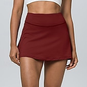 abordables Faldas y Skorts para Mujeres-Mujer Color sólido Falda casual Falda de tenis Pantalones cortos de tenis Falda con shorts 2 en 1 Secado rápido Elástico Transpirable Tenis De Deporte Corriendo Prendas de abajo Negro Blanco Rosa