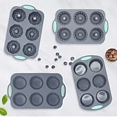 levne Formy na dorty-Forma na ledový věnec, vánoční forma na ledový věnec, vánoční silikonové formičky/tácky na kostky ledu ve tvaru vánočních kostek, 6dírková silikonová forma vhodná na kostky ledu, dorty, mýdlo,