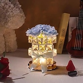 tanie Dekoracyjne światła-Zasilana Lampka Stół Dotykowa Kryształowa Róża 3 Kolory Dimmingu Wieczne Kwiaty Nocna Lampa Prezent na Rocznicę dla GF Jej