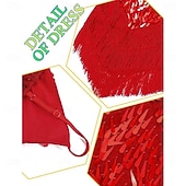 economico Abiti da Pratica-Costumi da ballo Samba Vestito scintillante in paillettes Finge Vestiti di danza tango latino Mini vestito Abbigliamento per carnevale Costumi per performance