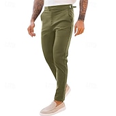 voordelige Dun-Voor heren Broek Pakken Chino broek Vrijetijdsbroek Zak Effen Comfort Zacht Volledige lengte Feest liiketoiminta Dagelijks Vakantie Modieus Zwart Marineblauw Micro-elastisch