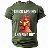  Cluck Around and Find Out Funny Chicken Shirt, Chaos Meme Angry Rooster Graphic Tee for Men, Sarcastic Farm Humor T-shirt Gift, Clothing Apparel S M L XL XXL XXXL