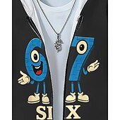 preiswerte Jungen 3D Lustiger Humor-Unisex Jungen 3D Grafik Lustiger Slang 67 Hoodie- und Jogginghosen-Set Sportanzug Jacke &amp; Hose Langarm Frühling Herbst Mode Lässig Komfort Kinder 4-12 Jahre Reissverschluss Mit Kapuze Outdoor Urlaub